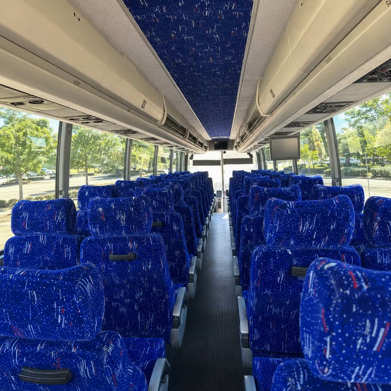 56 passenger charter bus interior